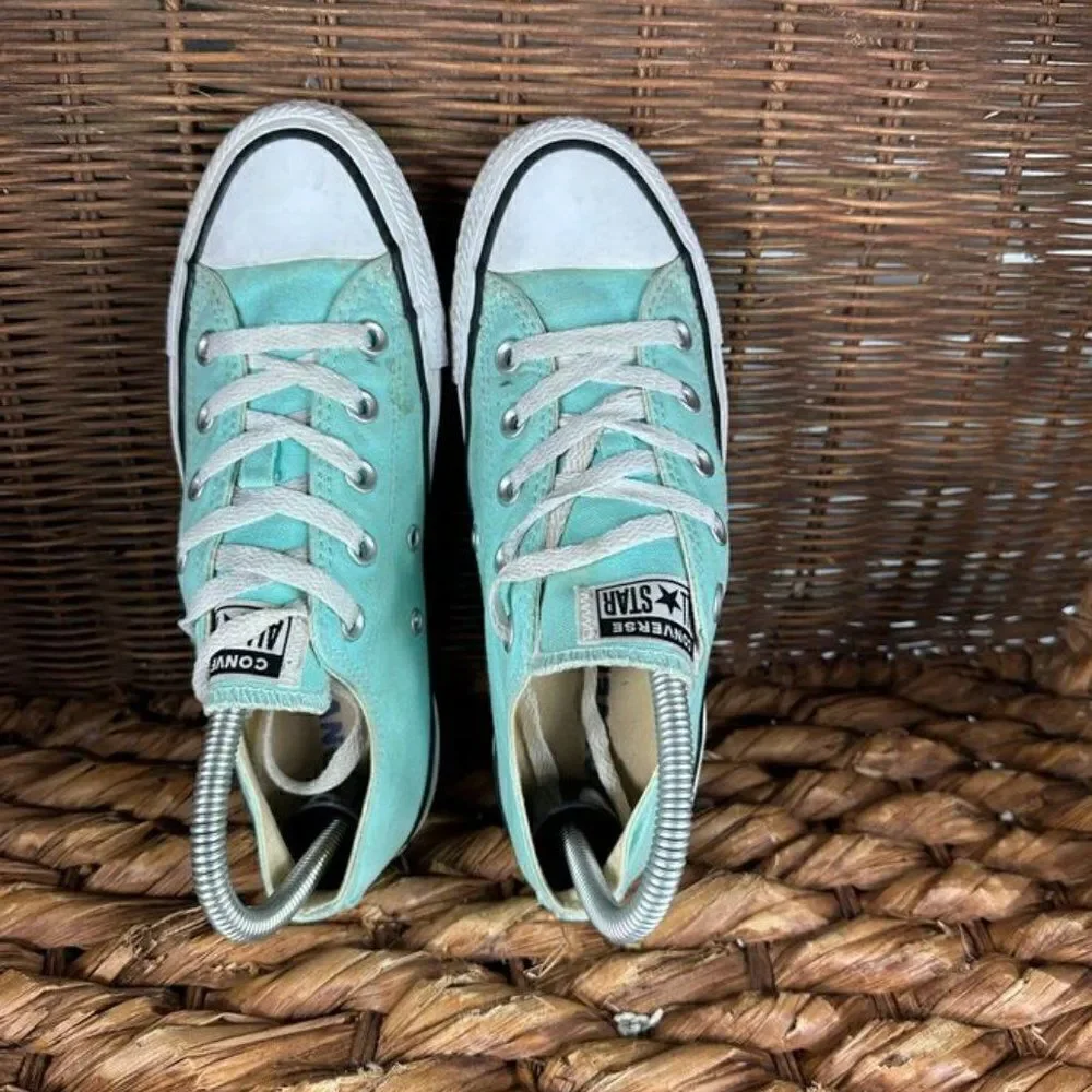 Converse Sz 6 Women's Teal Low Top Lace‎ Up Sneakers